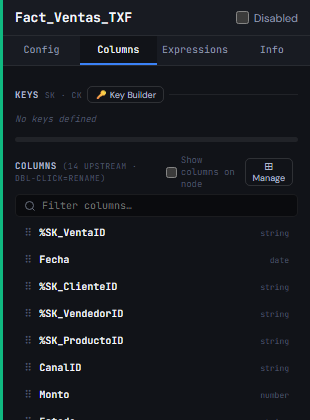 Manage Columns