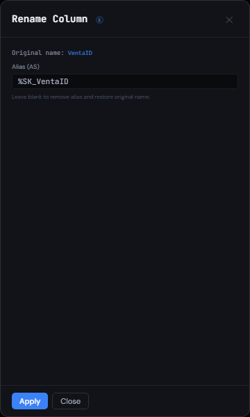 Rename Column
